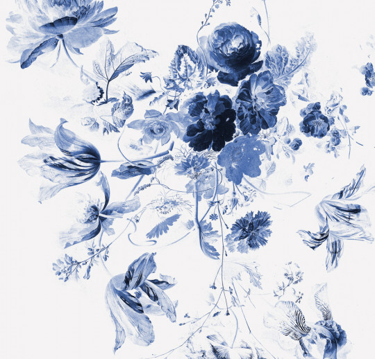 KEK Amsterdam Mural Royal Blue Flowers 3