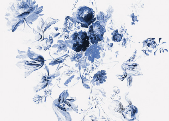 KEK Amsterdam Mural Royal Blue Flowers 3