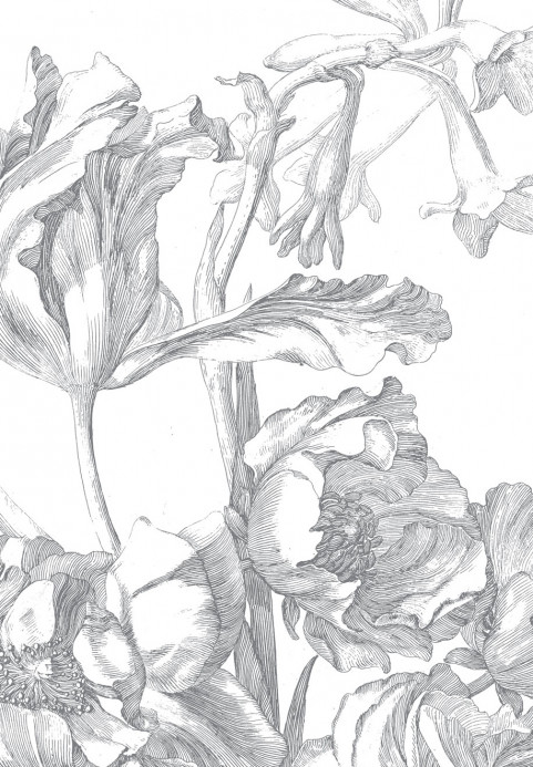 KEK Amsterdam Papier peint panoramique Engraved Flowers 1