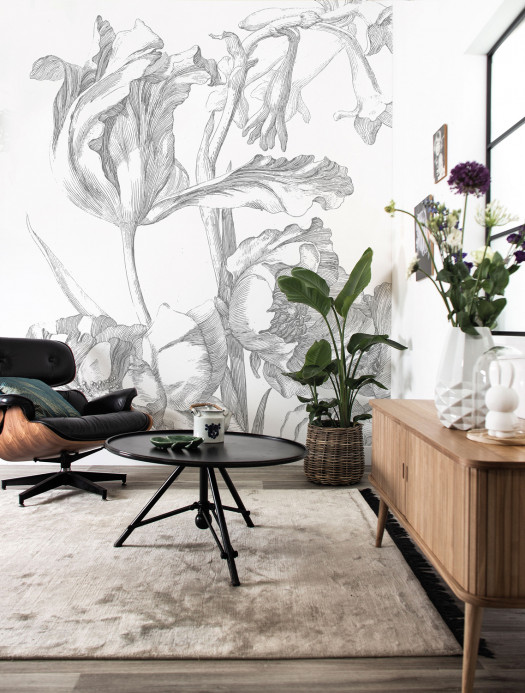KEK Amsterdam Mural Engraved Flowers 1 Multicolor - 1.948m