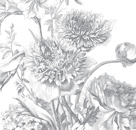 KEK Amsterdam Mural Engraved Flowers 3