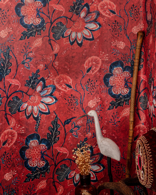 Mindthegap Papier peint Saxon Tapestry - Red/ Blue/ Taupe