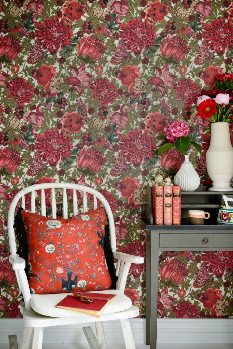 MINDTHEGAP Wallpaper The Flowering Red/ Green/ White