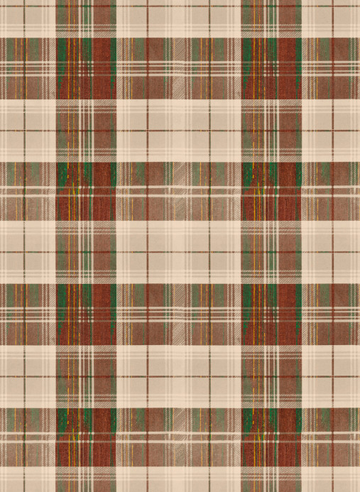 MINDTHEGAP Wallpaper Countryside Plaid Leather/ Green/ Yellow