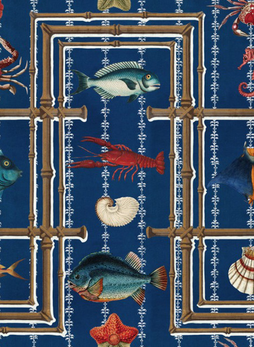 MINDTHEGAP Wallpaper Underwater Life Indigo/ Turquoise/ Red/ White