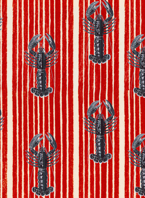 MINDTHEGAP Wallpaper Mediterranean Lobsters Red