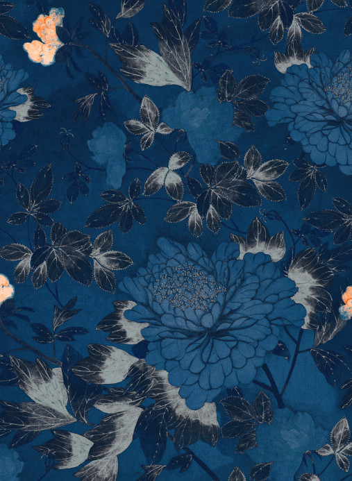 Mindthegap Papier peint The Cantonese Garden - Indigo Blue/ Light Blue/ Peach