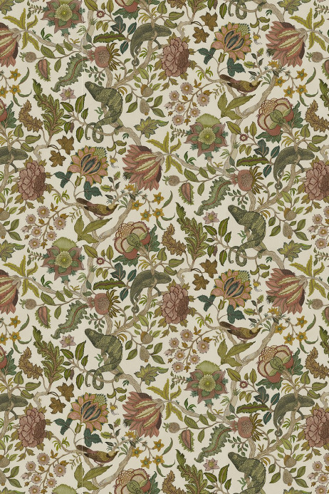 Josephine Munsey Carta da parati Chameleon Trail - Dusty Pinks and Olive