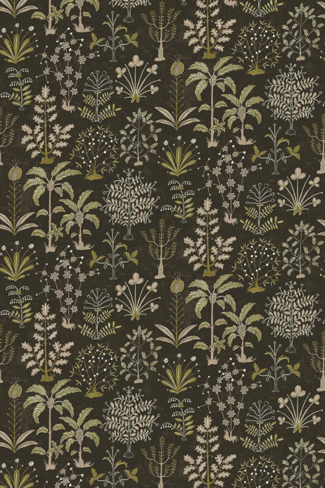 Josephine Munsey Wallpaper Cynthia - Black and Olive