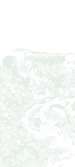 Isidore Leroy Papier peint panoramique Eternelles Vert Pastel - Panel A