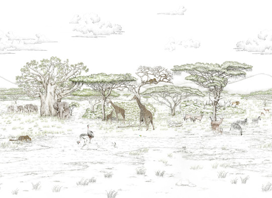 Isidore Leroy Papier peint panoramique Vallee du Rift Multico
