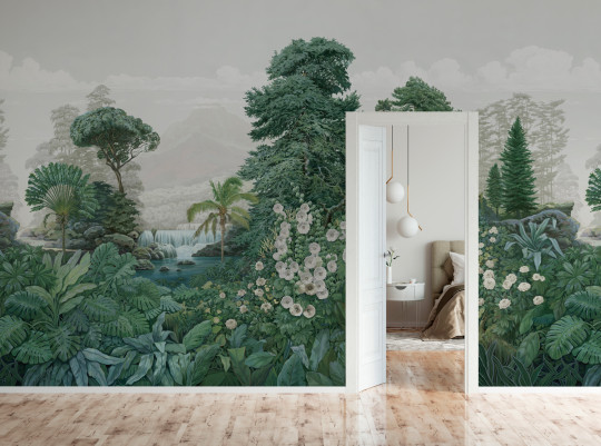 Isidore Leroy Papier peint panoramique Firone Vert - Panel A