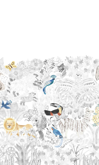 Isidore Leroy Mural Les 5 Continents Gris Colore
