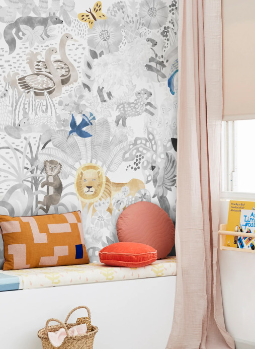 Isidore Leroy Mural Les 5 Continents Gris Colore