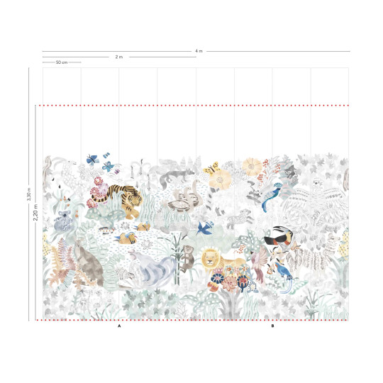 Isidore Leroy Papier peint panoramique Les 5 Continents Naturel - Panel A