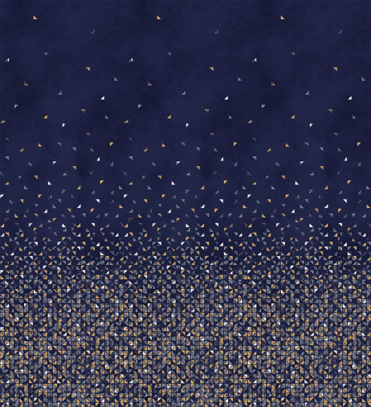 Isidore Leroy Papier peint panoramique Tangram Bleu Nuit - Panel A