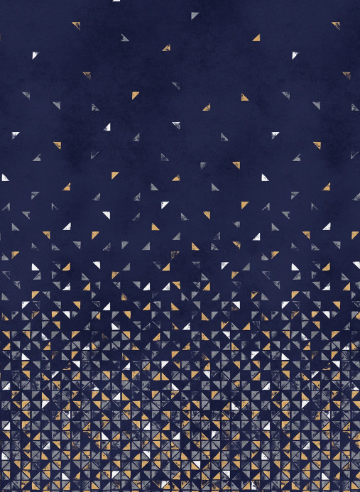 Isidore Leroy Mural Tangram Bleu Nuit