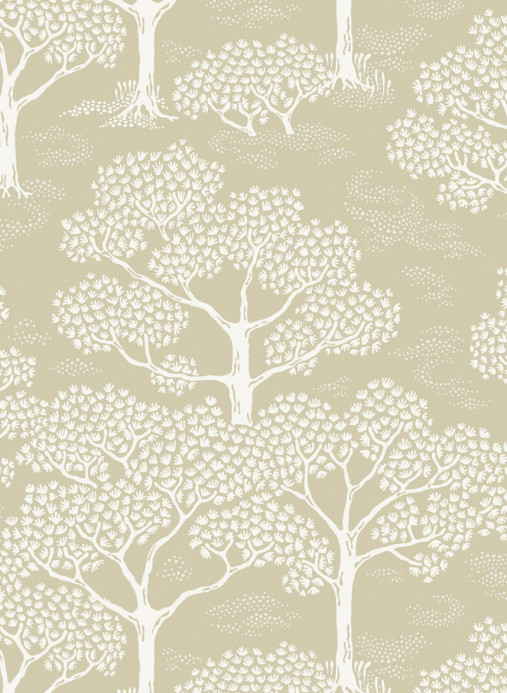 Littlephant Wallpaper Woodland Notes - Rye Yellow