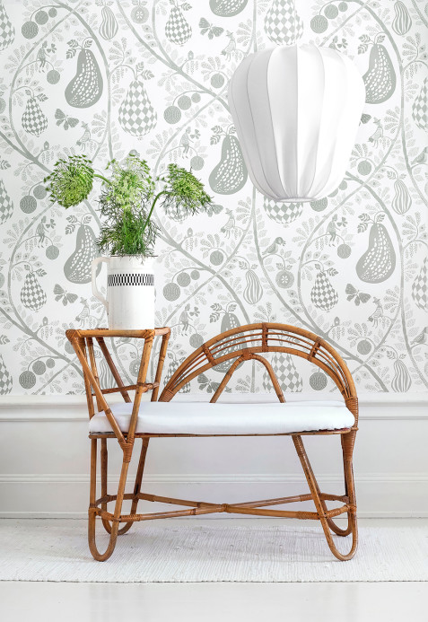 Littlephant Wallpaper Fruit Garden - White/ Green