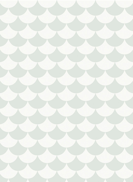 Littlephant Wallpaper Waves - Dusty Light Aqua