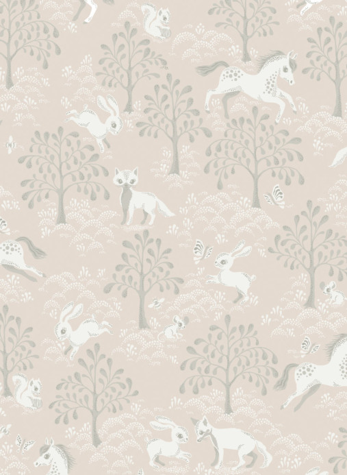Littlephant Papier peint Fairytale Fox - Dusty Pink