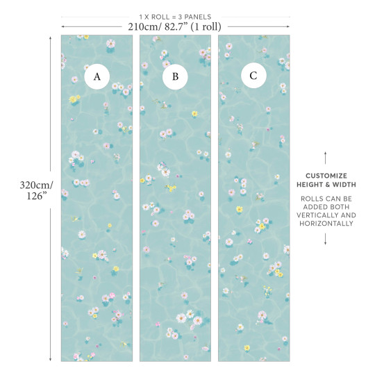 Sian Zeng Wallpaper Floral Bath - Blue