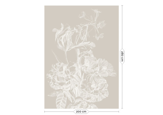 KEK Amsterdam Mural Engraved Flowers Grey 1