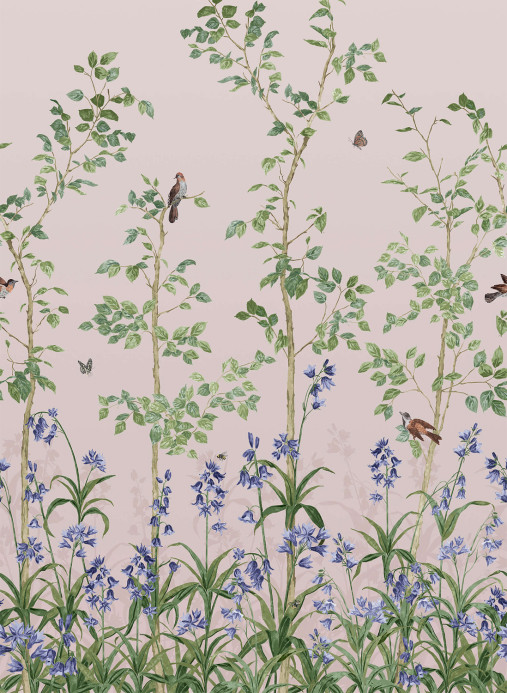Little Greene Tapete Bird and Bluebell - China Clay