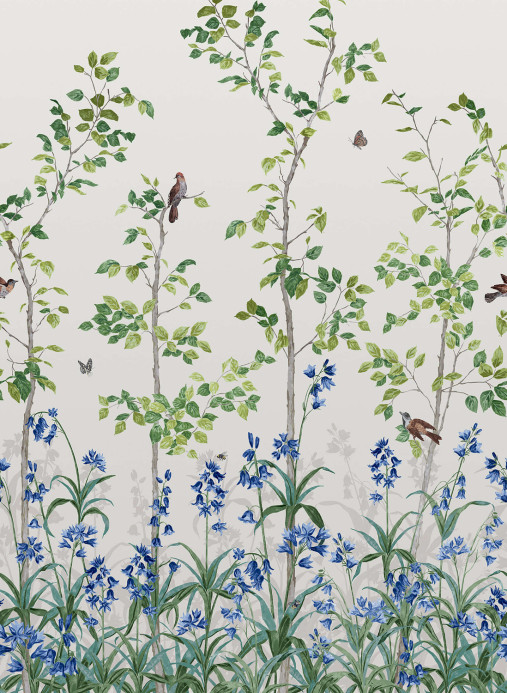 Little Greene Wallpaper Bird and Bluebell - Ceviche