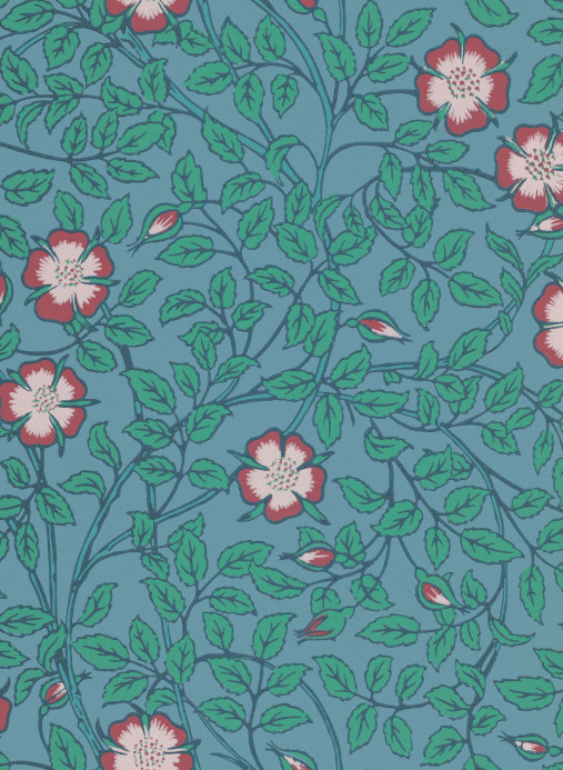 Little Greene Wallpaper Briar Rose - Marine/ Blue