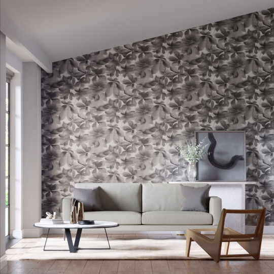 Harlequin Wallpaper Grounded - Black Earth/ Parchment