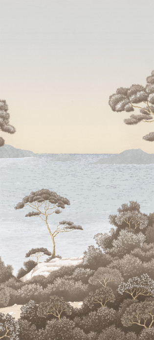 Isidore Leroy Papier peint panoramique Port Cros - Bleu Ocre Panel B