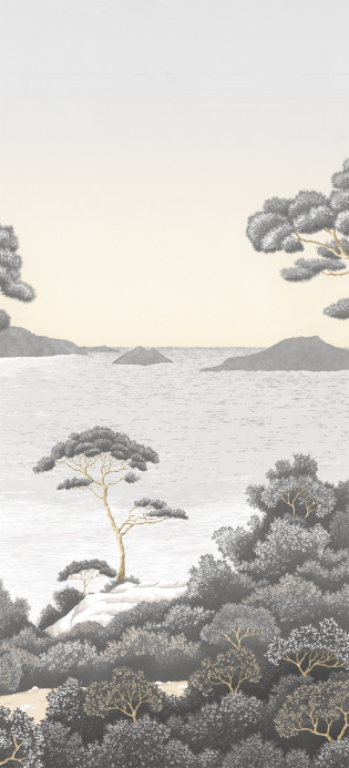 Isidore Leroy Carta da parati panoramica Port Cros - Gris Dore Panel B