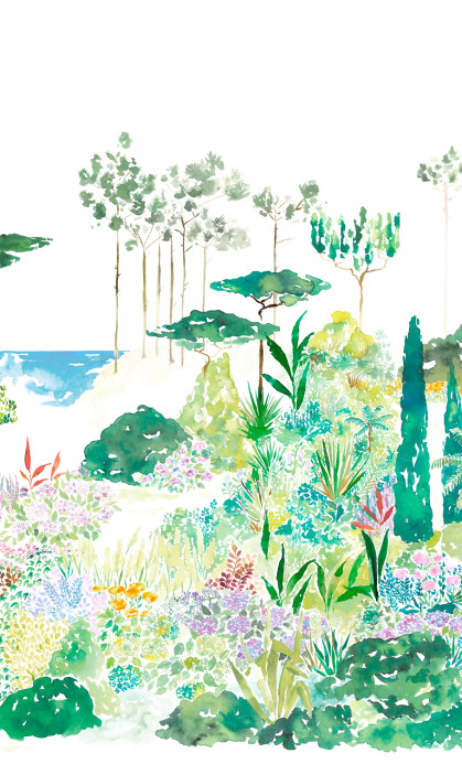 Isidore Leroy Papier peint panoramique Jardin de France - Original Panel B