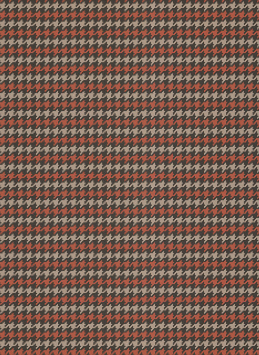 Ulricehamns Tapetfabric Wallpaper Houndstooth - Orange