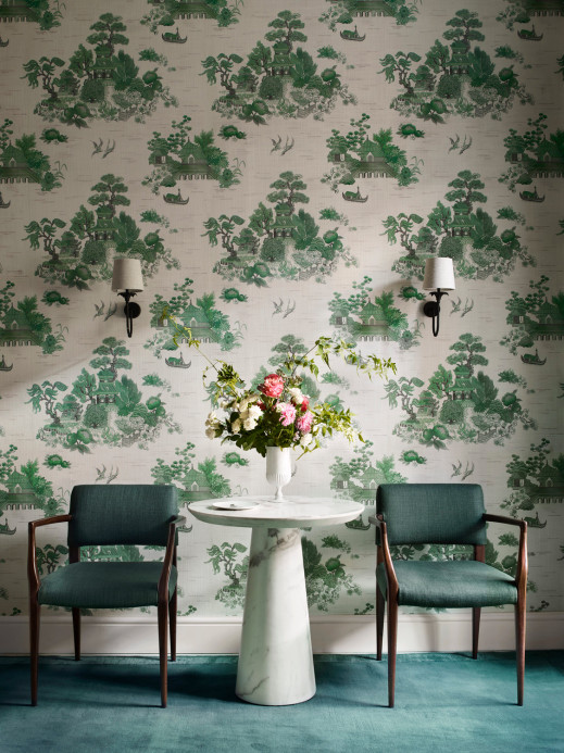 Liberty Wallpaper Floating Palace Linen - Jade