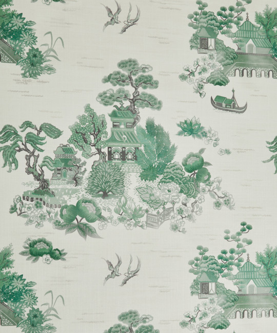 Liberty Carta da parati Floating Palace Linen - Jade