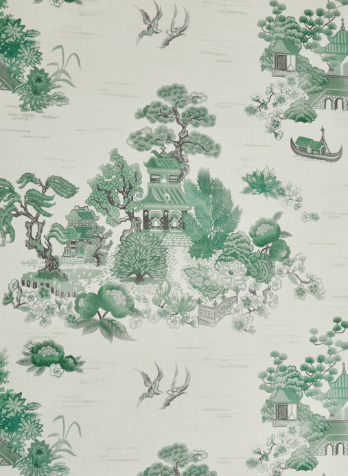 Liberty Carta da parati Floating Palace Linen - Jade