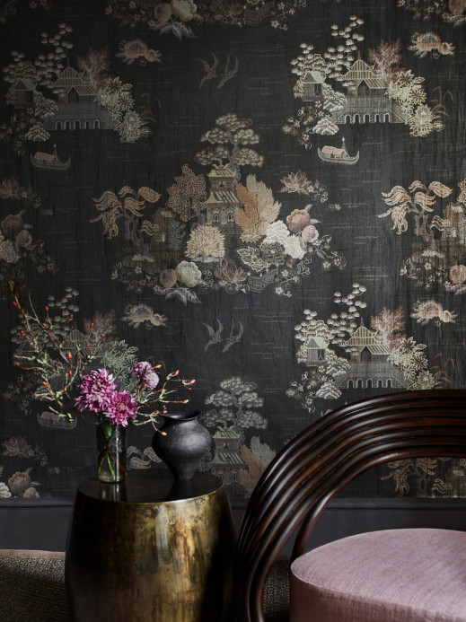 Liberty Wallpaper Floating Palace - Twill Grey