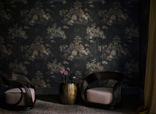 Liberty Wallpaper Floating Palace - Twill Grey