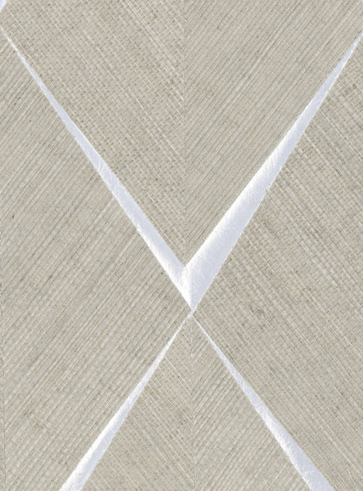 CMO Paris Papier peint Sisal Losange - Beige/ Argent