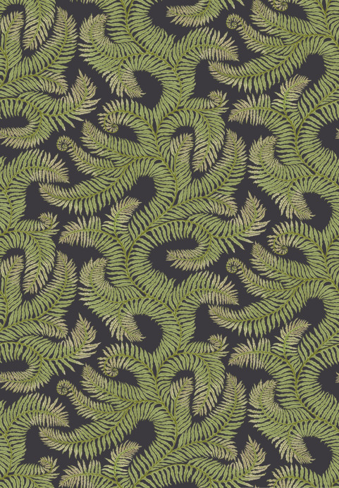 Josephine Munsey Tapete Bombes Fernery - Dark Grey/ Green
