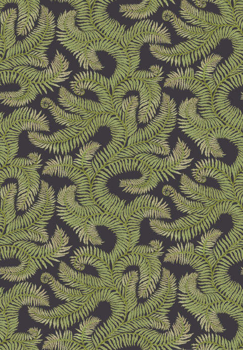 Josephine Munsey Wallpaper Bombes Fernery Dark Grey/ Green