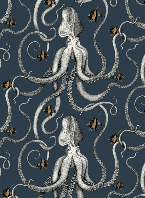 Josephine Munsey Papier peint Octopoda - Deep Sea Blue