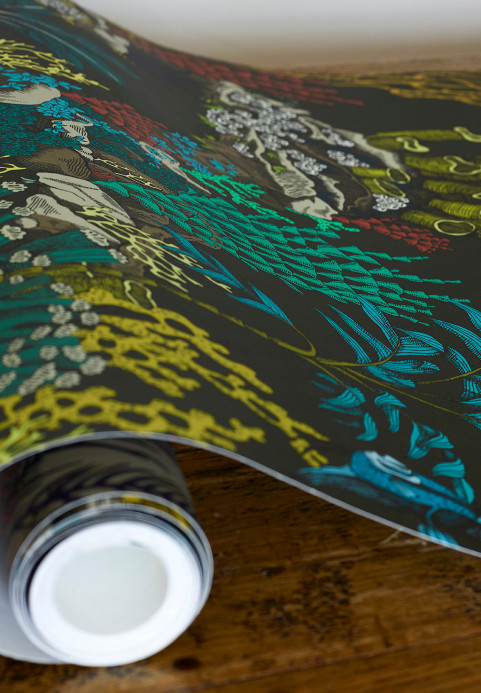 Josephine Munsey Tapete Underwater Jungle - Graphite/ Jewel