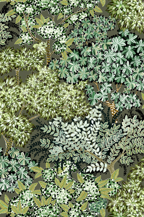 Josephine Munsey Papier peint Broccoli Canopy - Chaingate Green