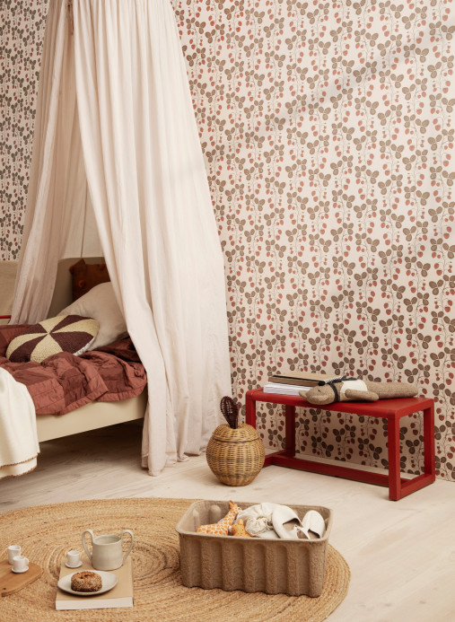 Ferm Living Tapete Strawberry Field - Rose