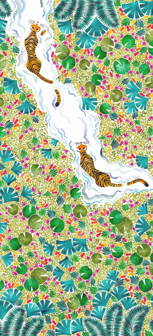 Isidore Leroy Papier peint panoramique Tigres Original - B 4/5/6