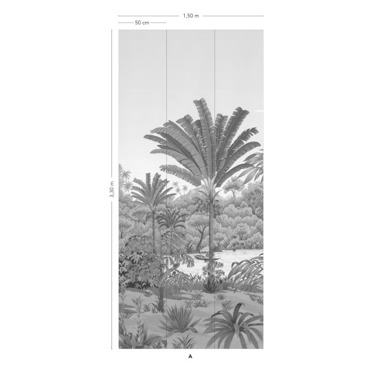 Isidore Leroy Carta da parati panoramica Riviere des Parfums Sepia - A 1/2/3