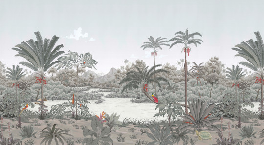 Isidore Leroy Papier peint panoramique Riviere des Parfums Gris